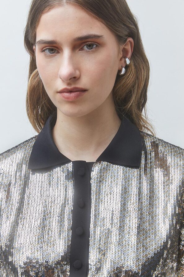 LIGHT SEQUIN POLO