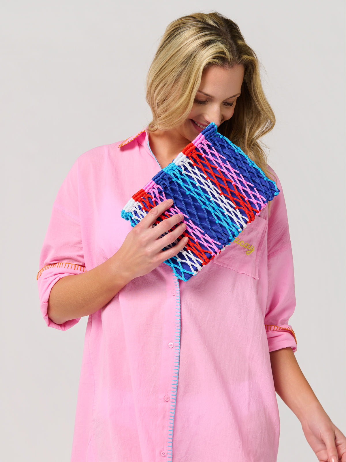 BRAZILIANA STRIPE ZIP POUCH