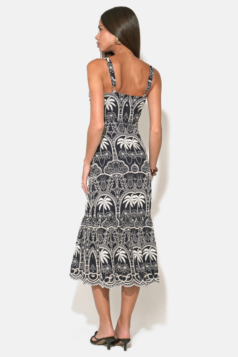 EVANGELINE SCALLOP MIDI DRESS