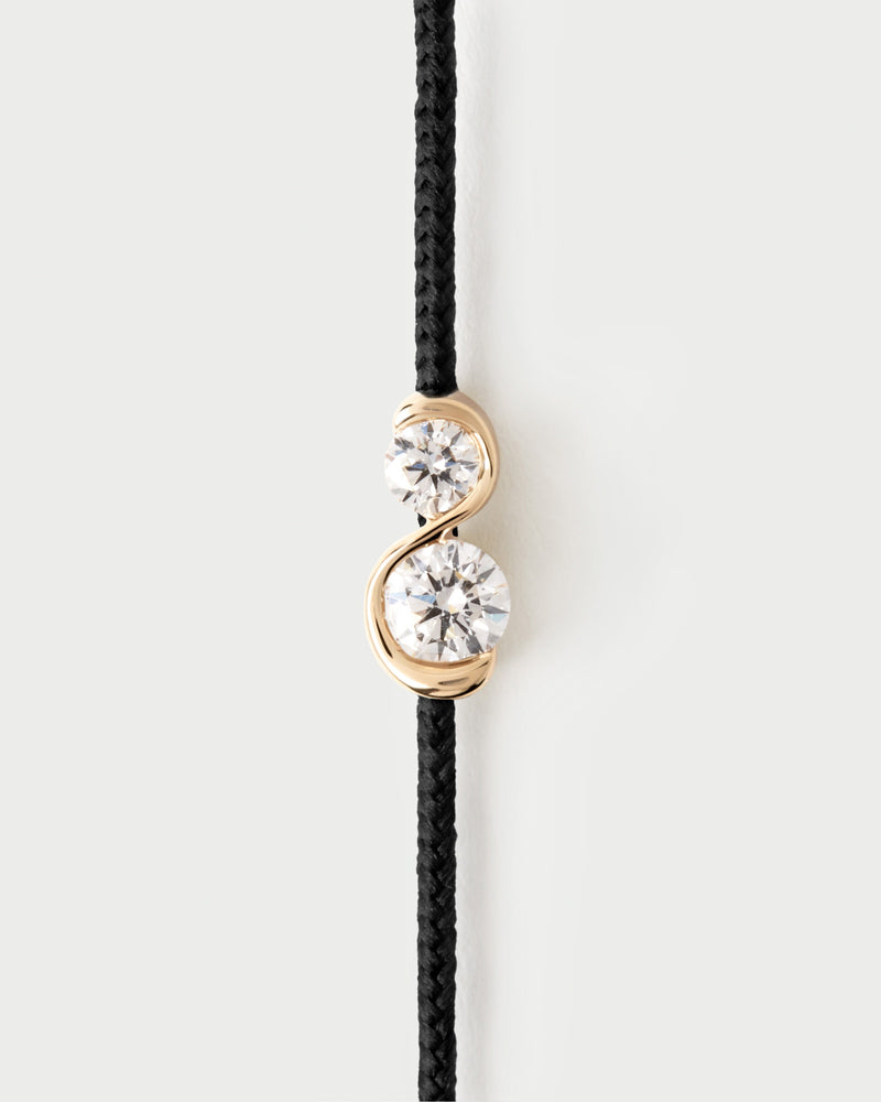 DAFNE DIAMOND CORD BRACELET BLACK