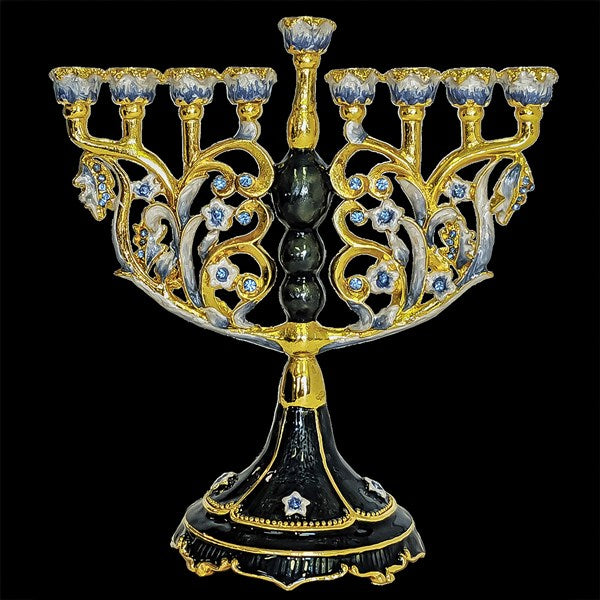 6.75&quot; JEWELED MENORAH