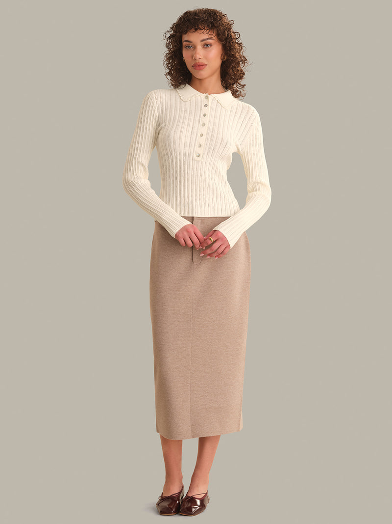 TABITHA CROCHET COLLAR HENLEY