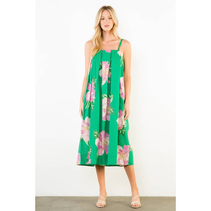 THIN STRAP FLORAL DRESS