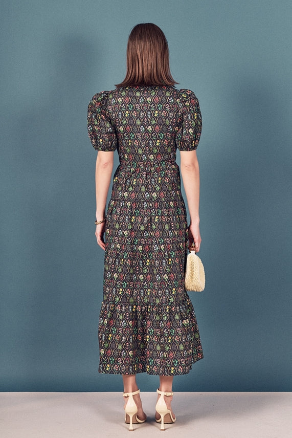 PRINT BUTTON UP MAXI