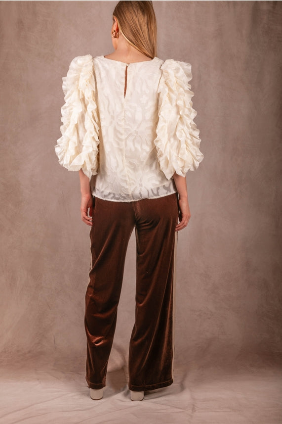 VELVET CONTRAST SIDE STRIPE PANT