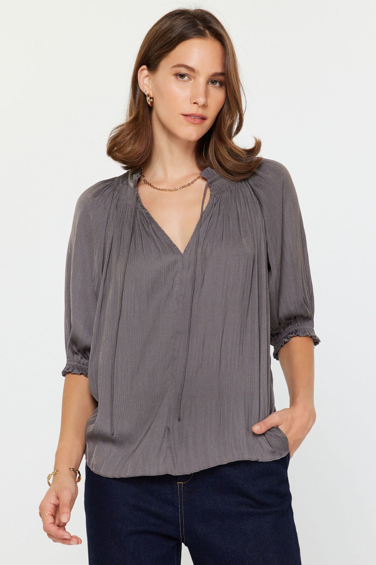 PLEAT BLOUSE