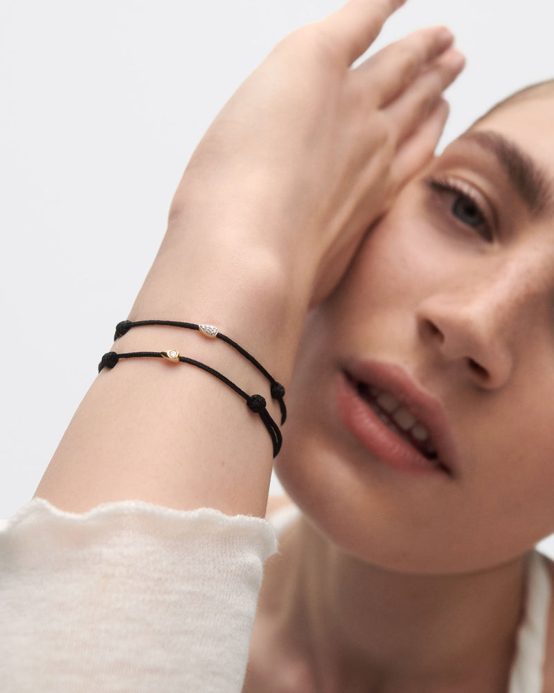 LIA DIAMOND CORD BRACELET BLACK