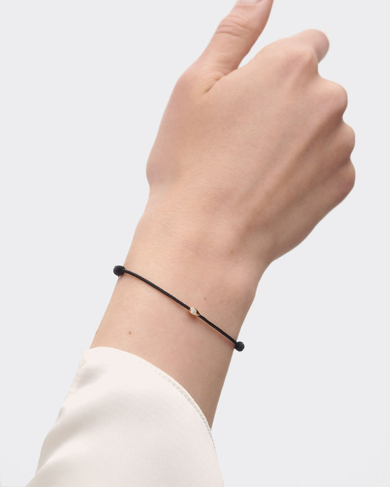 LIA DIAMOND CORD BRACELET BLACK