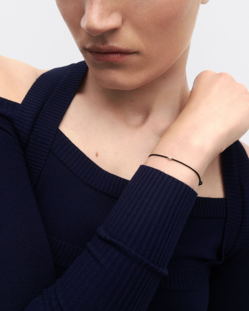 ISA DIAMOND CORD BRACELET BLACK