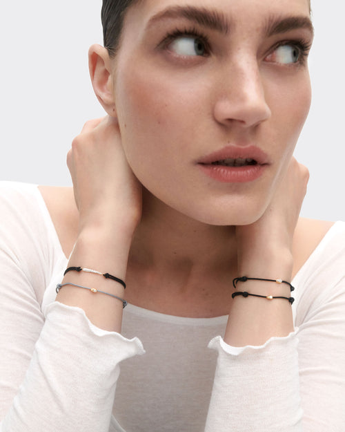 ISA DIAMOND CORD BRACELET BLACK