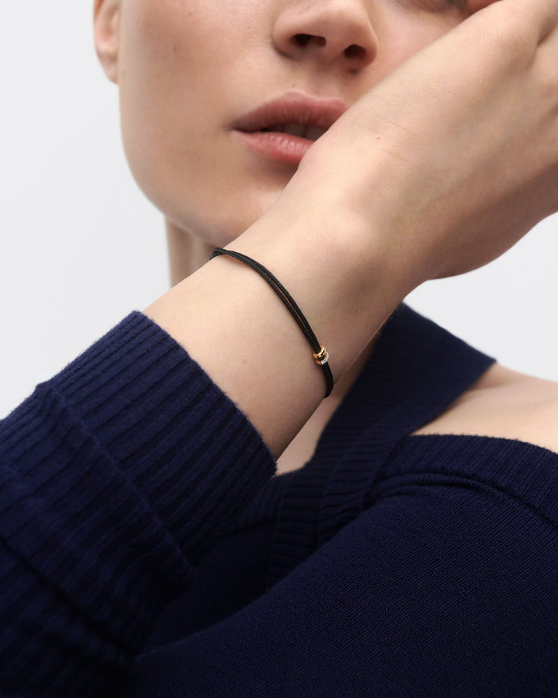 AMY DIAMOND CORD BRACELET BLACK