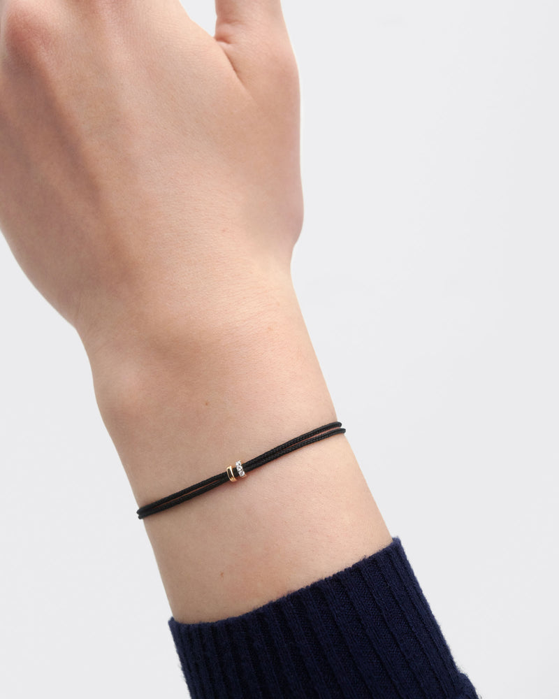 AMY DIAMOND CORD BRACELET BLACK