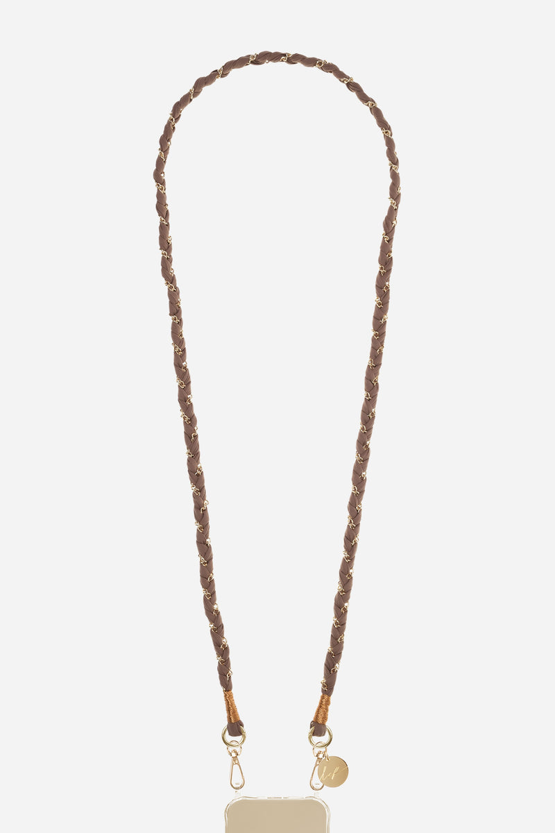 LCF CHAIN DOHA BROWN FABRIC/GOLD CHAIN