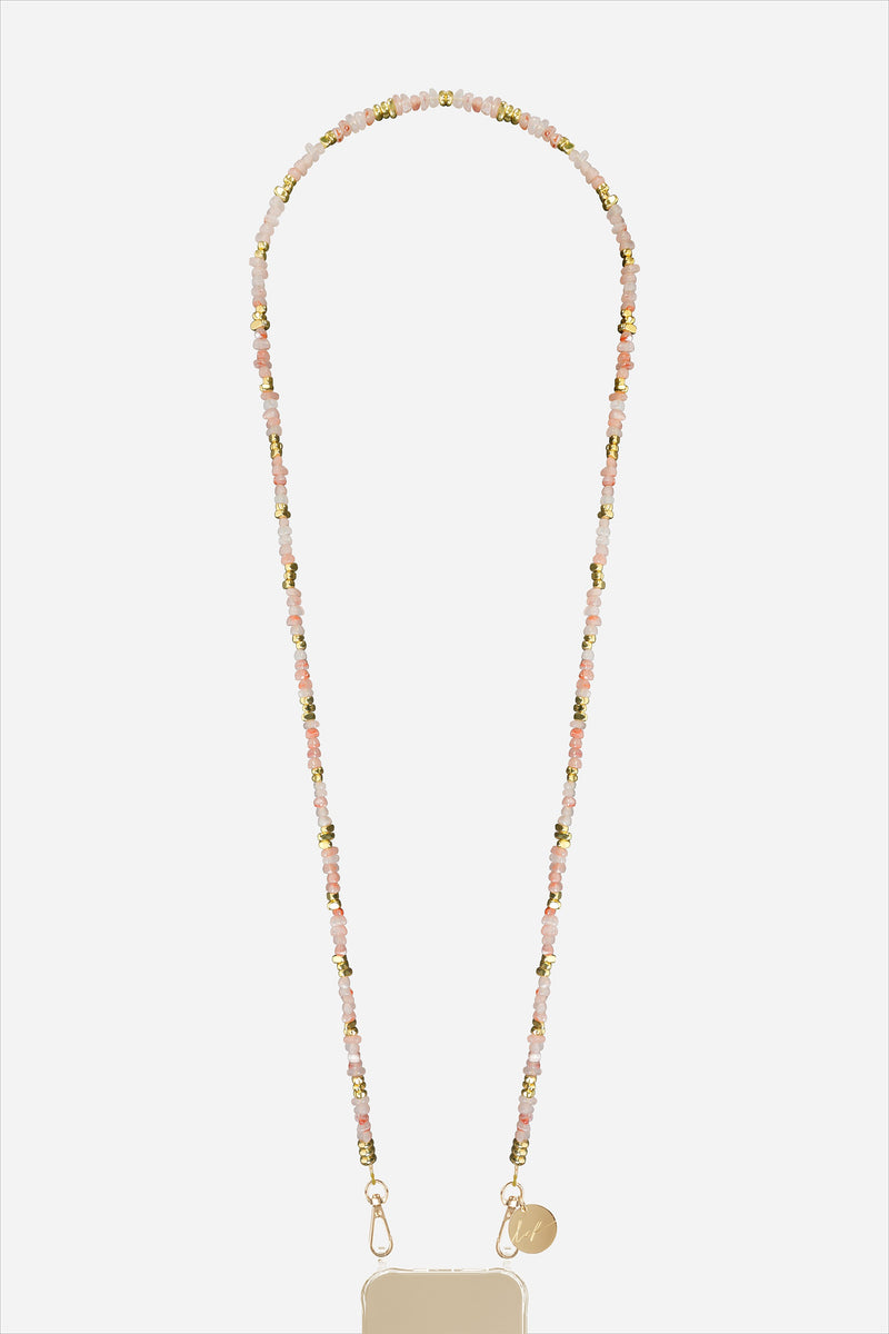 LCF CHAIN LIVYIA BEAED ROSE/BORDEAUX