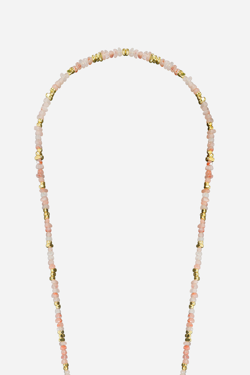 LCF CHAIN LIVYIA BEAED ROSE/BORDEAUX