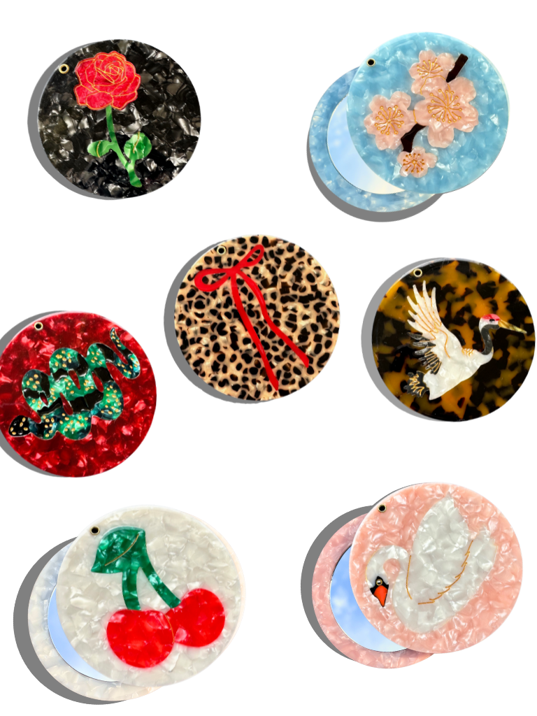 LEOPARD BOW COMPACT MIRROR