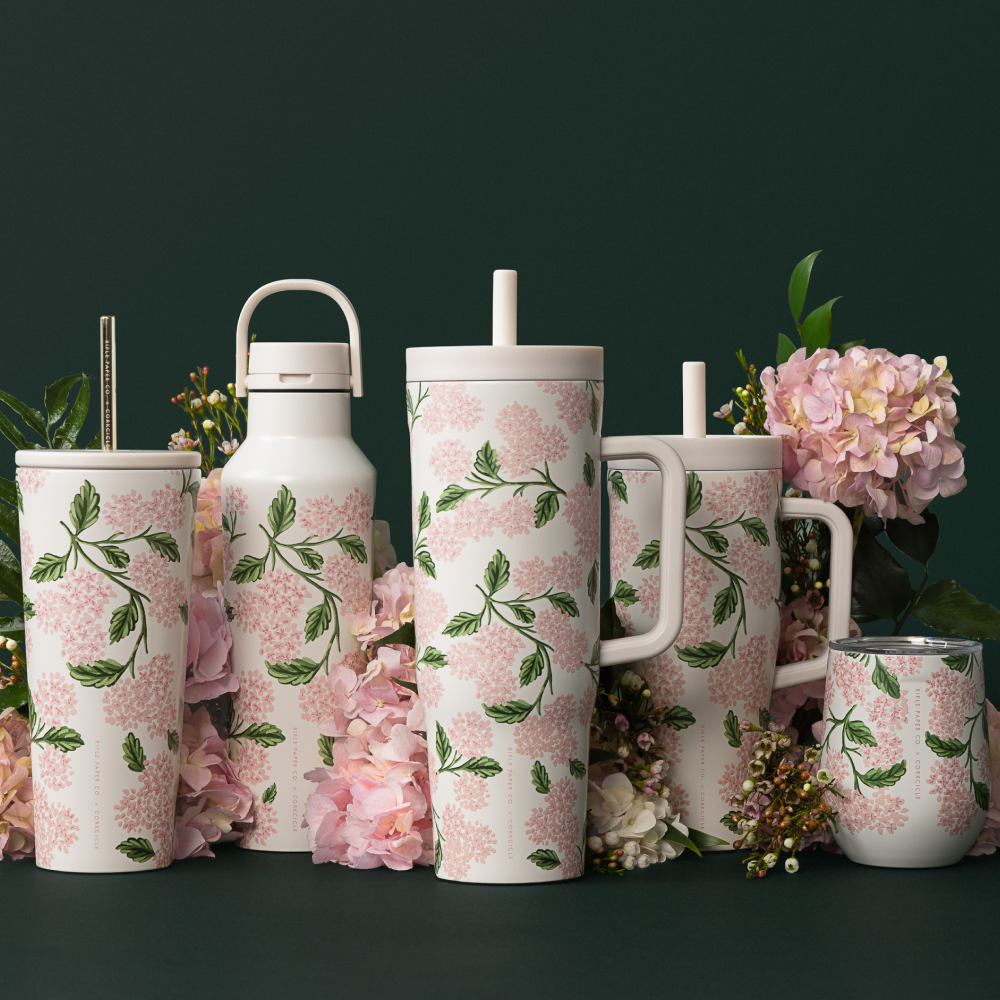 12OZ STEMLESS RIFLE PINK HYDRANGEA