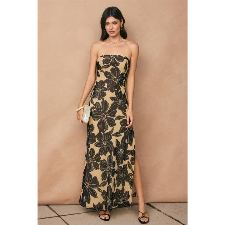 TIE BACK STRAPLESS MAXI