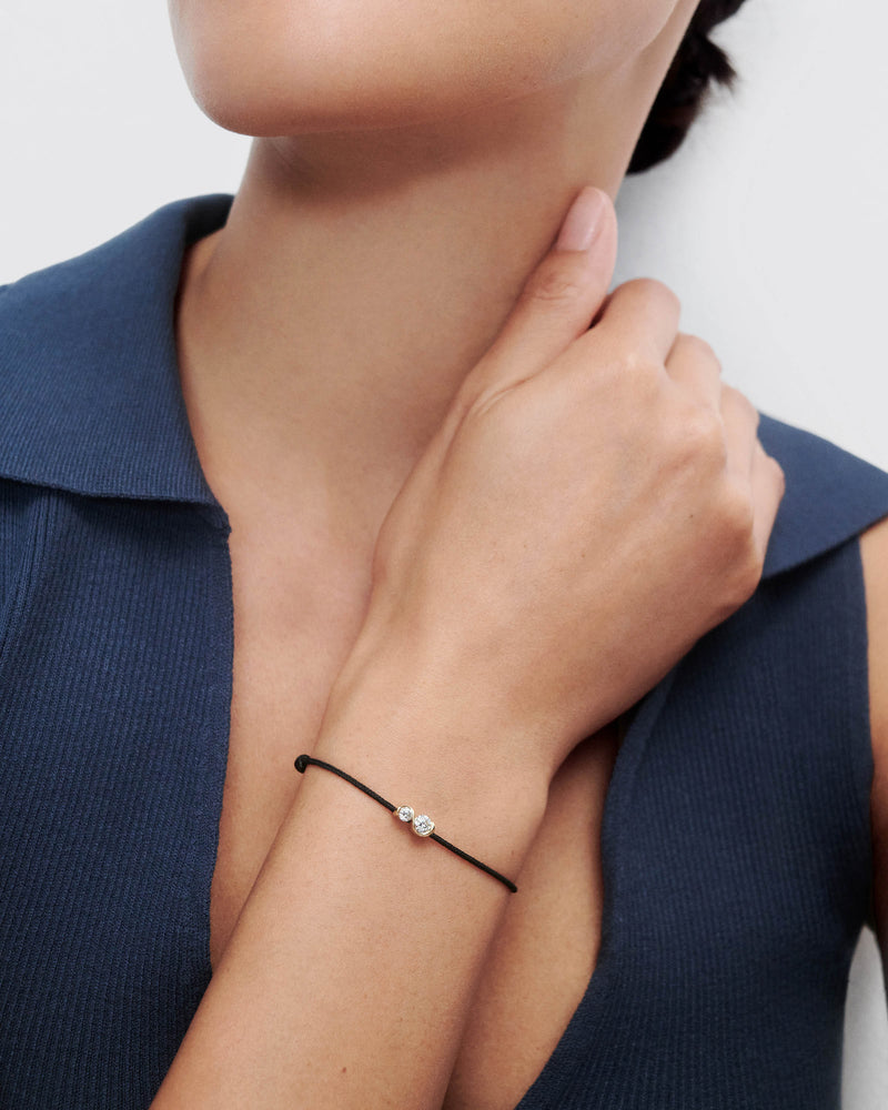DAFNE DIAMOND CORD BRACELET BLACK