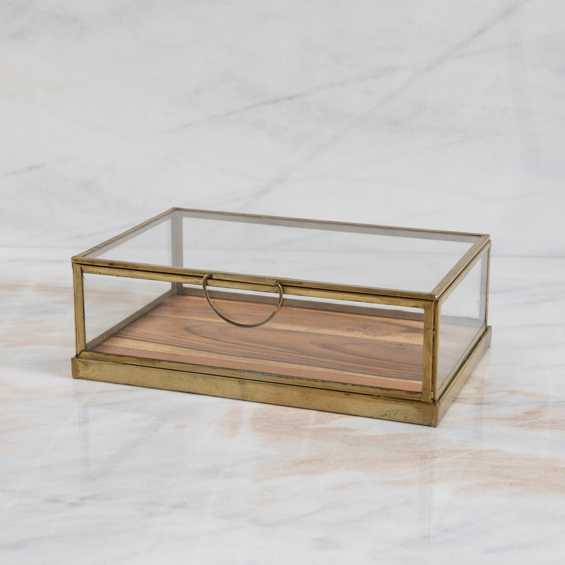 GLASS/WOOD DISPLAY CASE SMALL