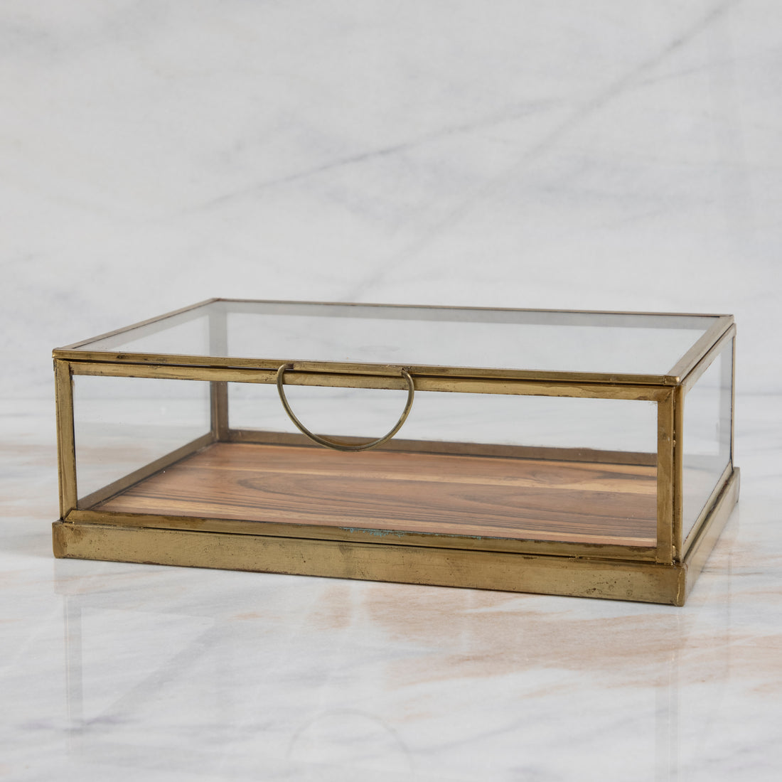 GLASS/WOOD DISPLAY CASE SMALL