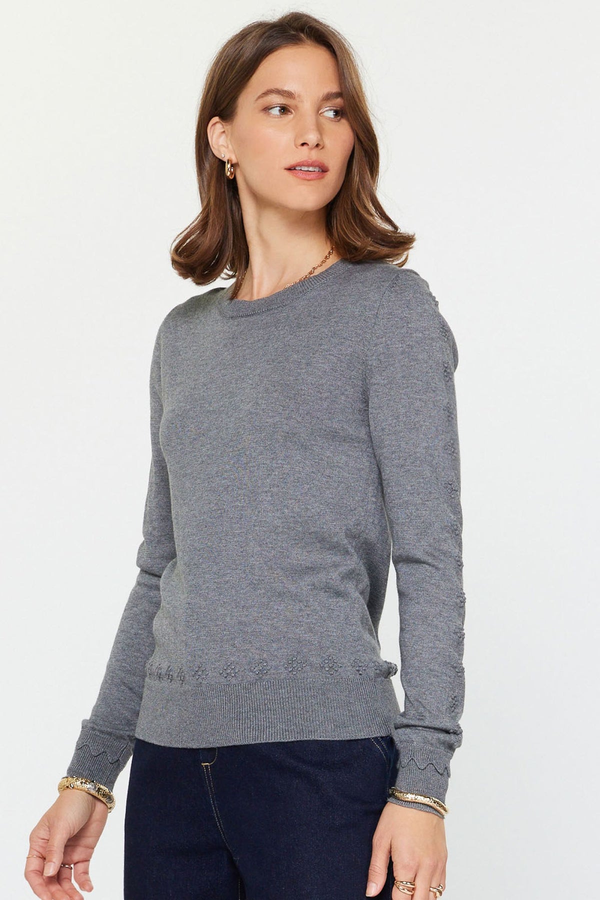 SCALLOP DETAIL SWEATER