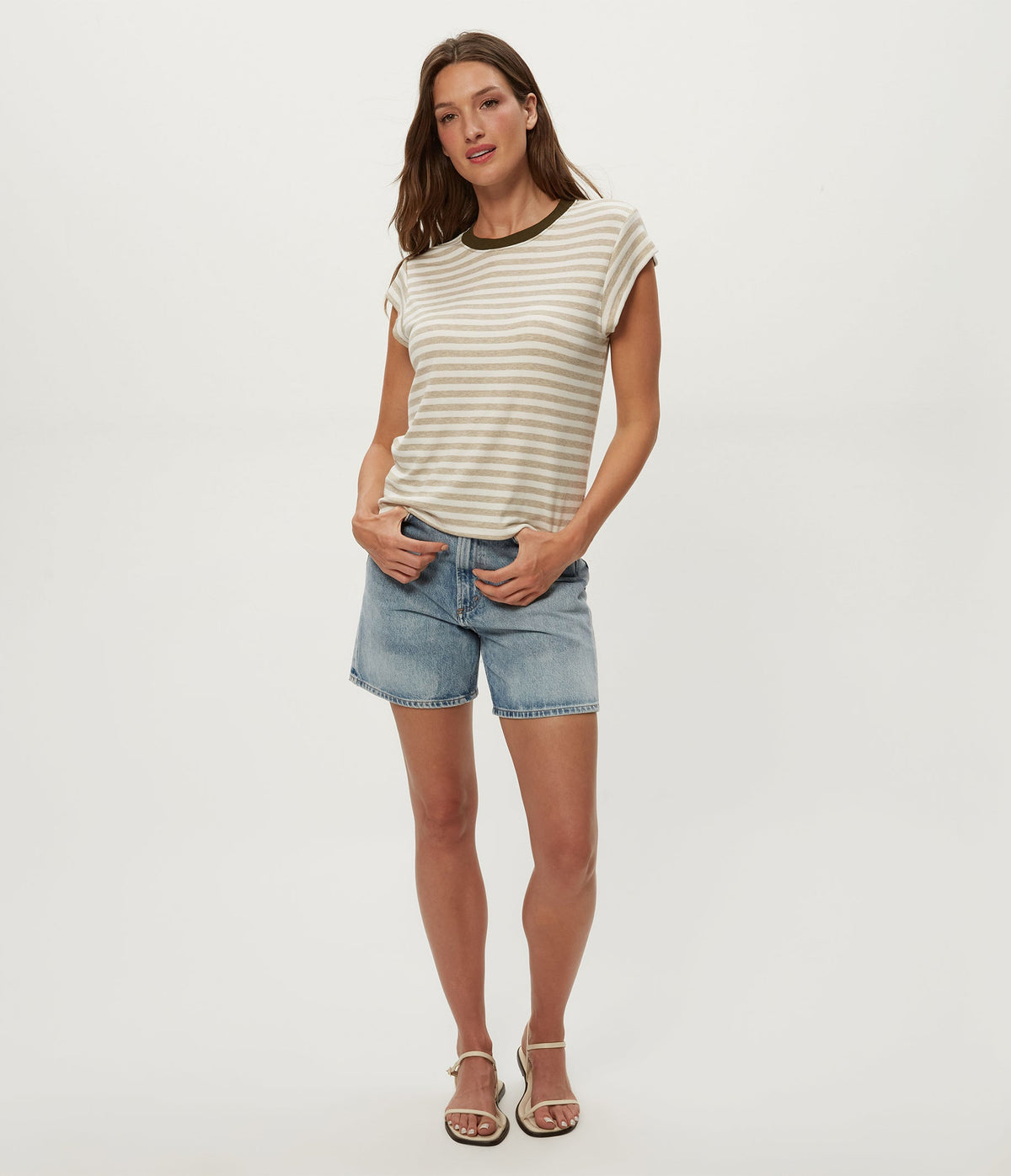 TANYA POWER SHOULDER TEE