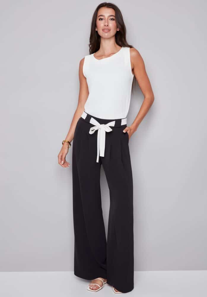 FIONA BELTED WIDE LEG PANT