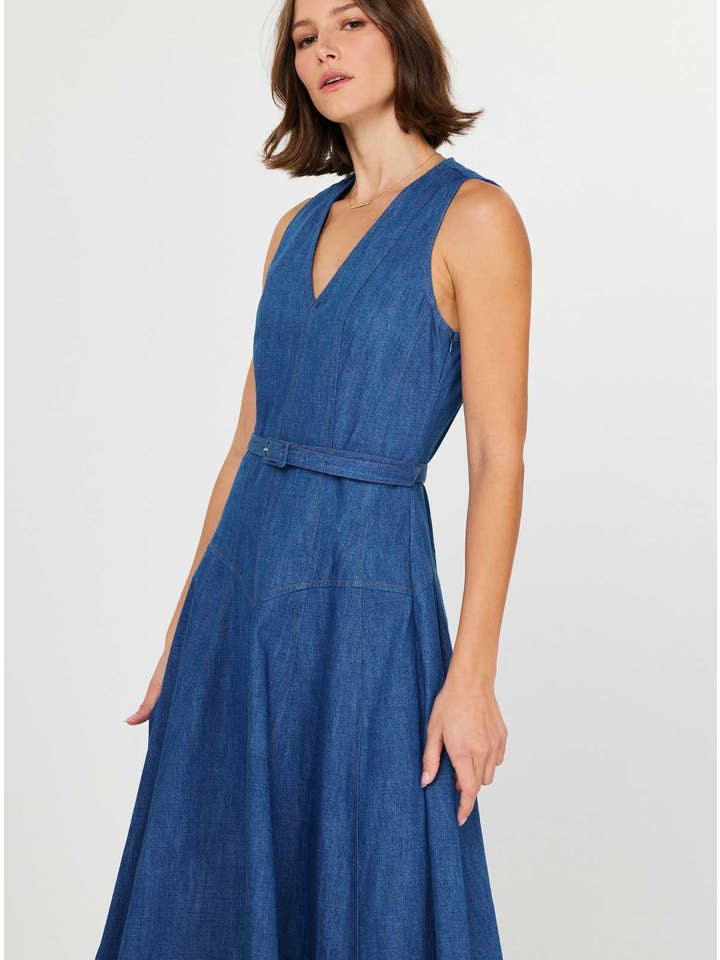 DENIM MIDI DRESS