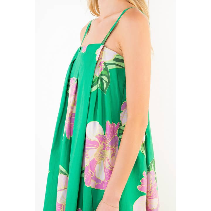 THIN STRAP FLORAL DRESS