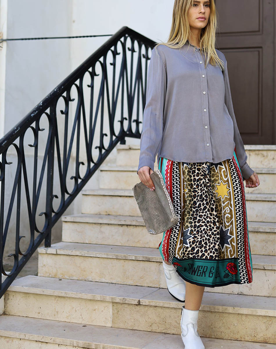 HAILEY PRINTED MIDI SKIRT