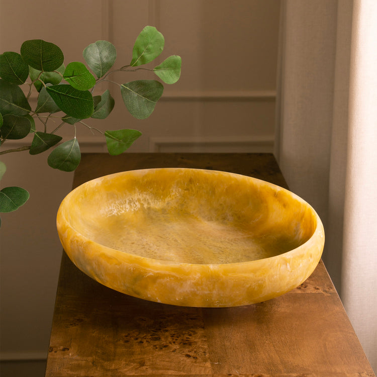 RESIN SORBET LARGE OVAL BOWL MATCHA