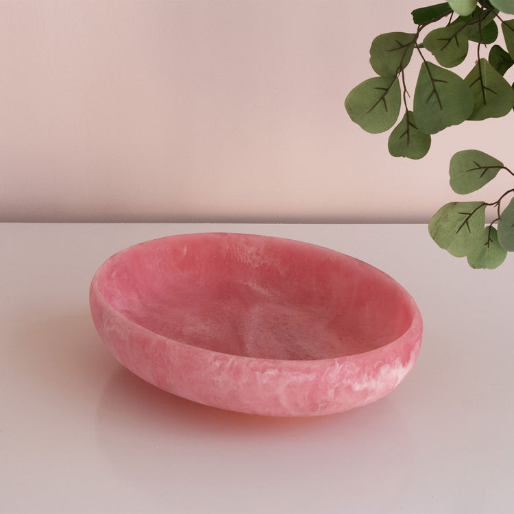 RESIN SORBET LARGE OVAL BOWL RASPBERRY