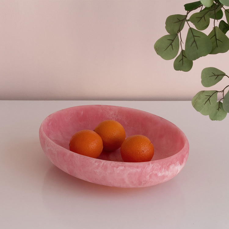 RESIN SORBET LARGE OVAL BOWL RASPBERRY