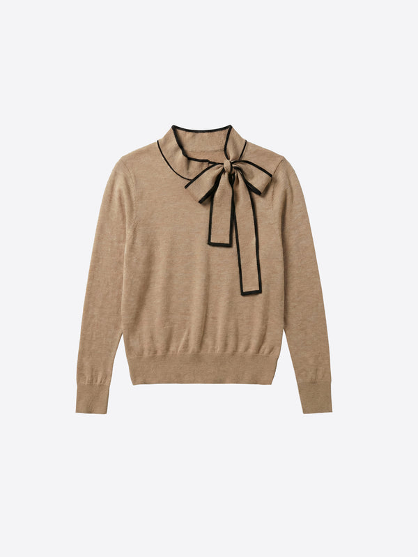 TIE NECK SWEATER
