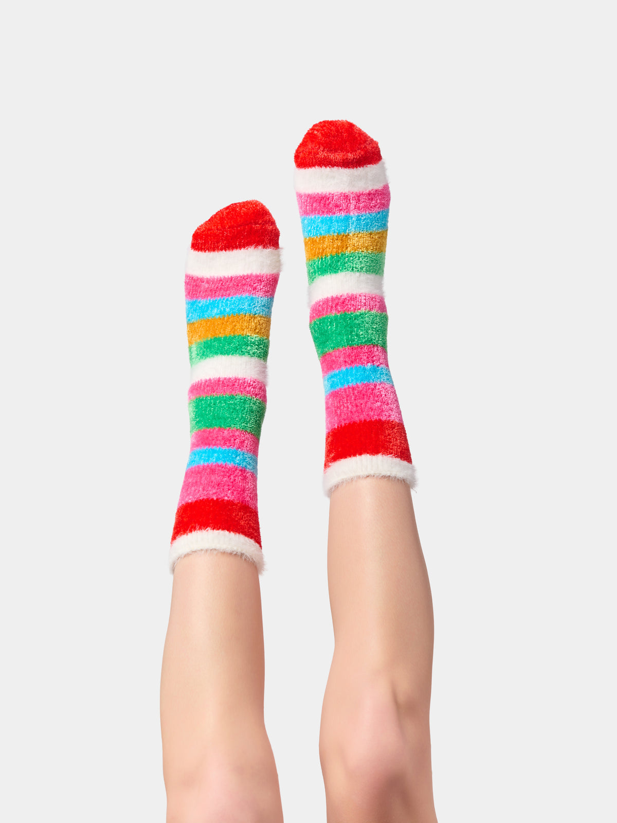 FUZZY STRIPE SOCKS