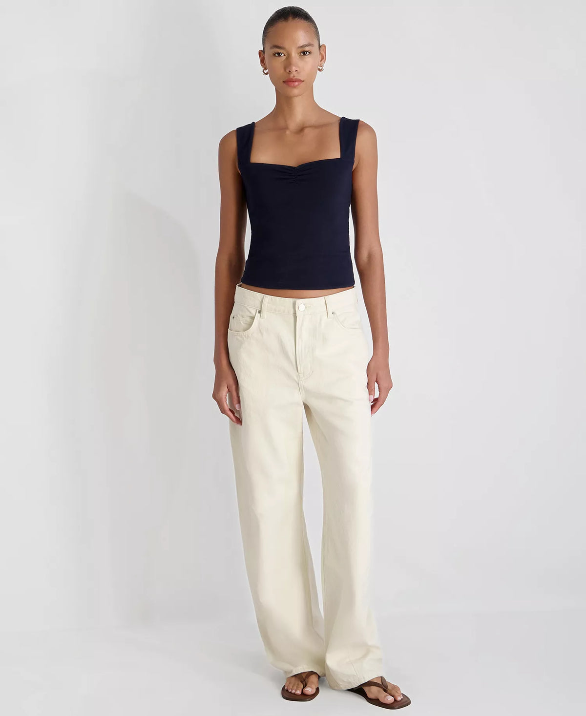 MAISIE JERSEY KNIT RUCHED TANK