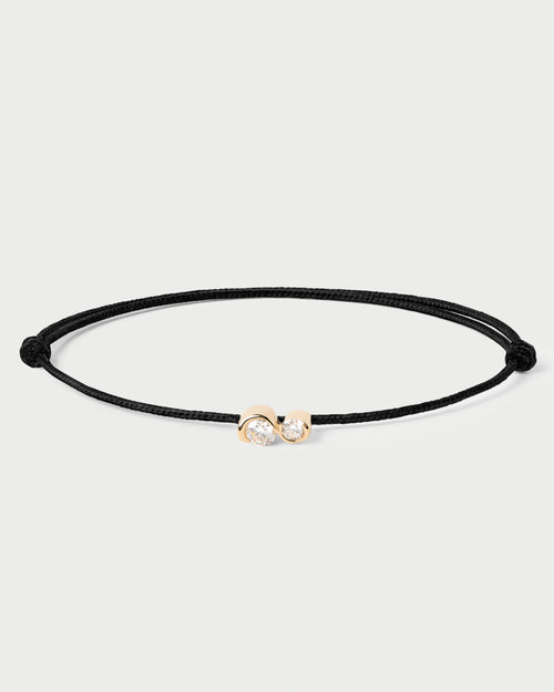 DAFNE DIAMOND CORD BRACELET BLACK