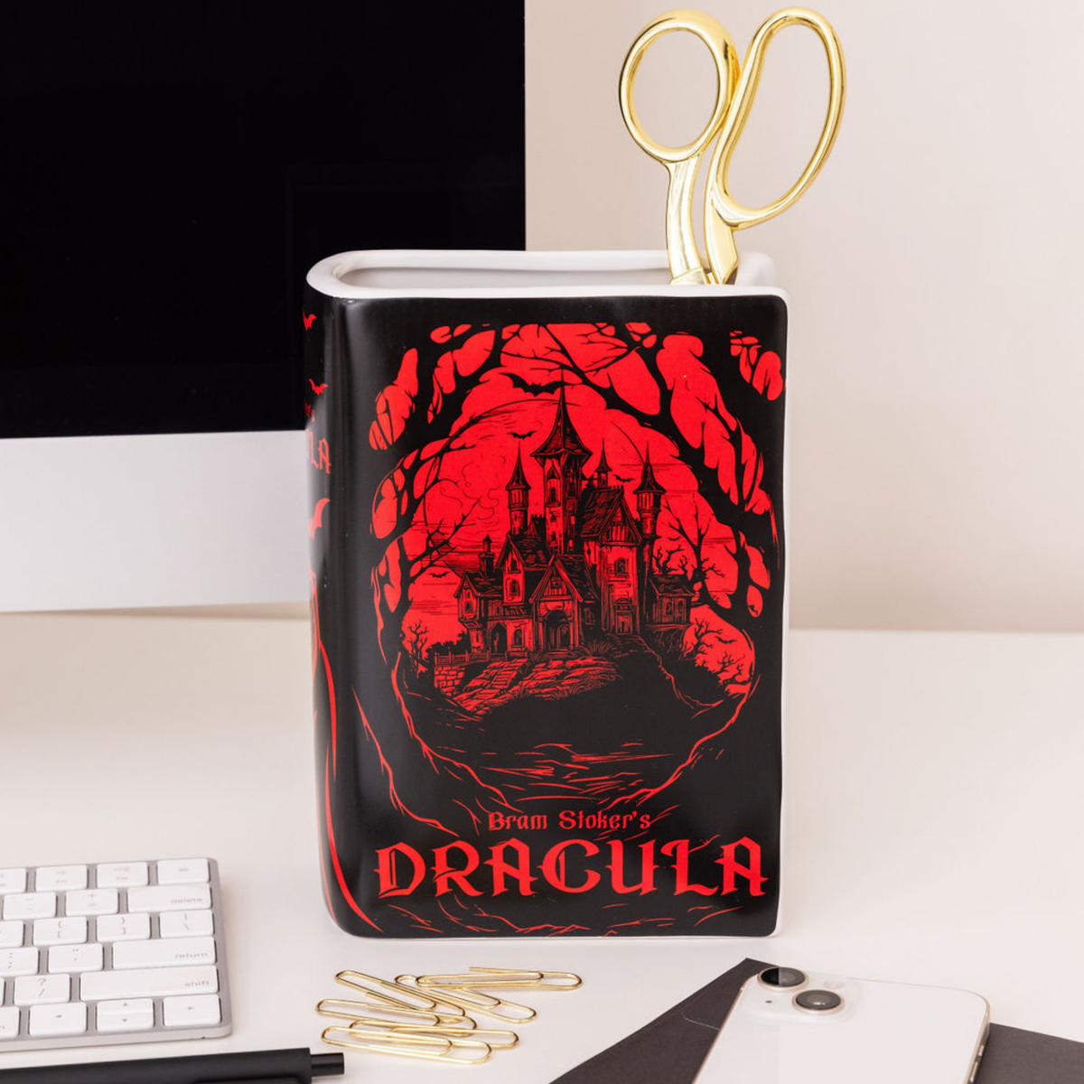 LARGE BOOK VASE DRACULA