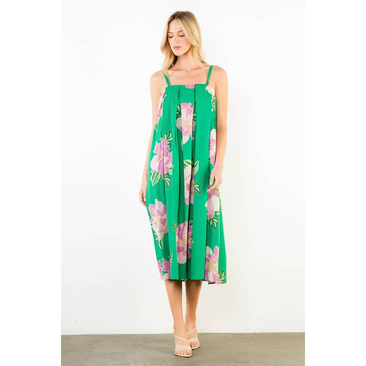 THIN STRAP FLORAL DRESS