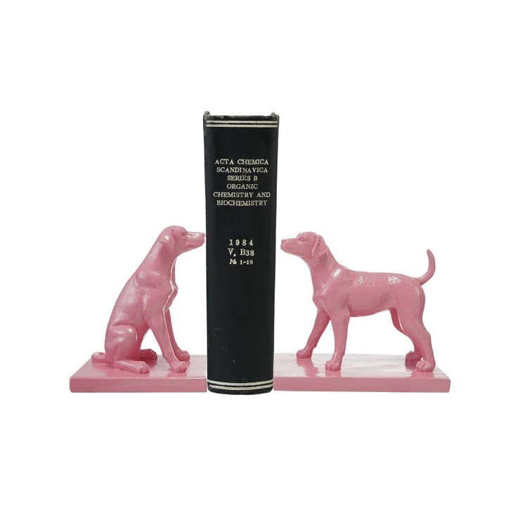 PINK DOG BOOKENDS