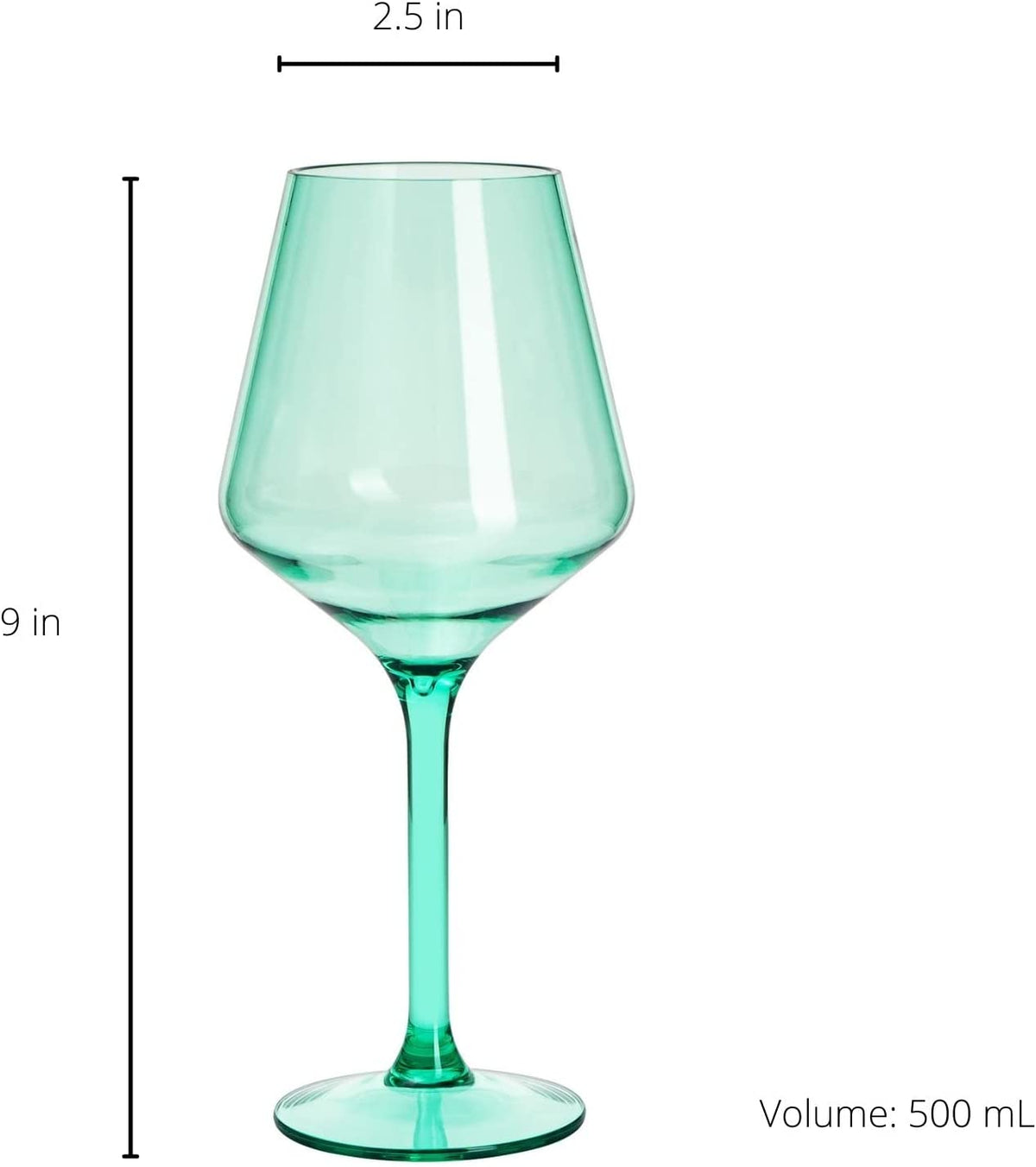 UNBREAKABLE COLORED WINE GLASSES SET/6