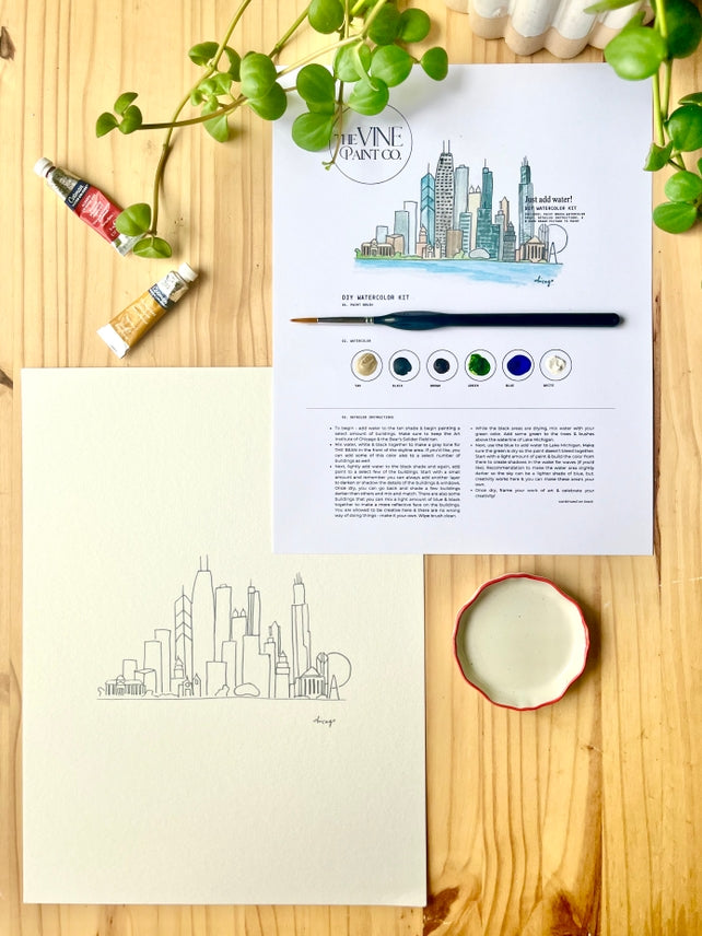 CHICAGO SKYLINE WATERCOLOR DIY
