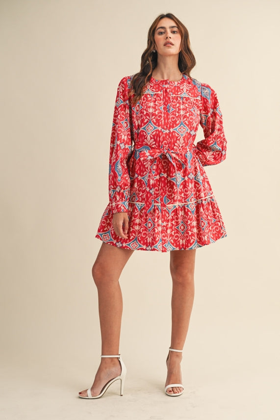 LONG SLEEVE BUTTON DOWN MINI DRESS