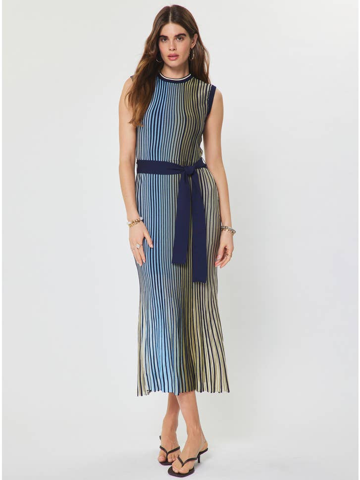 KNIT BELTED MIDI DRESS