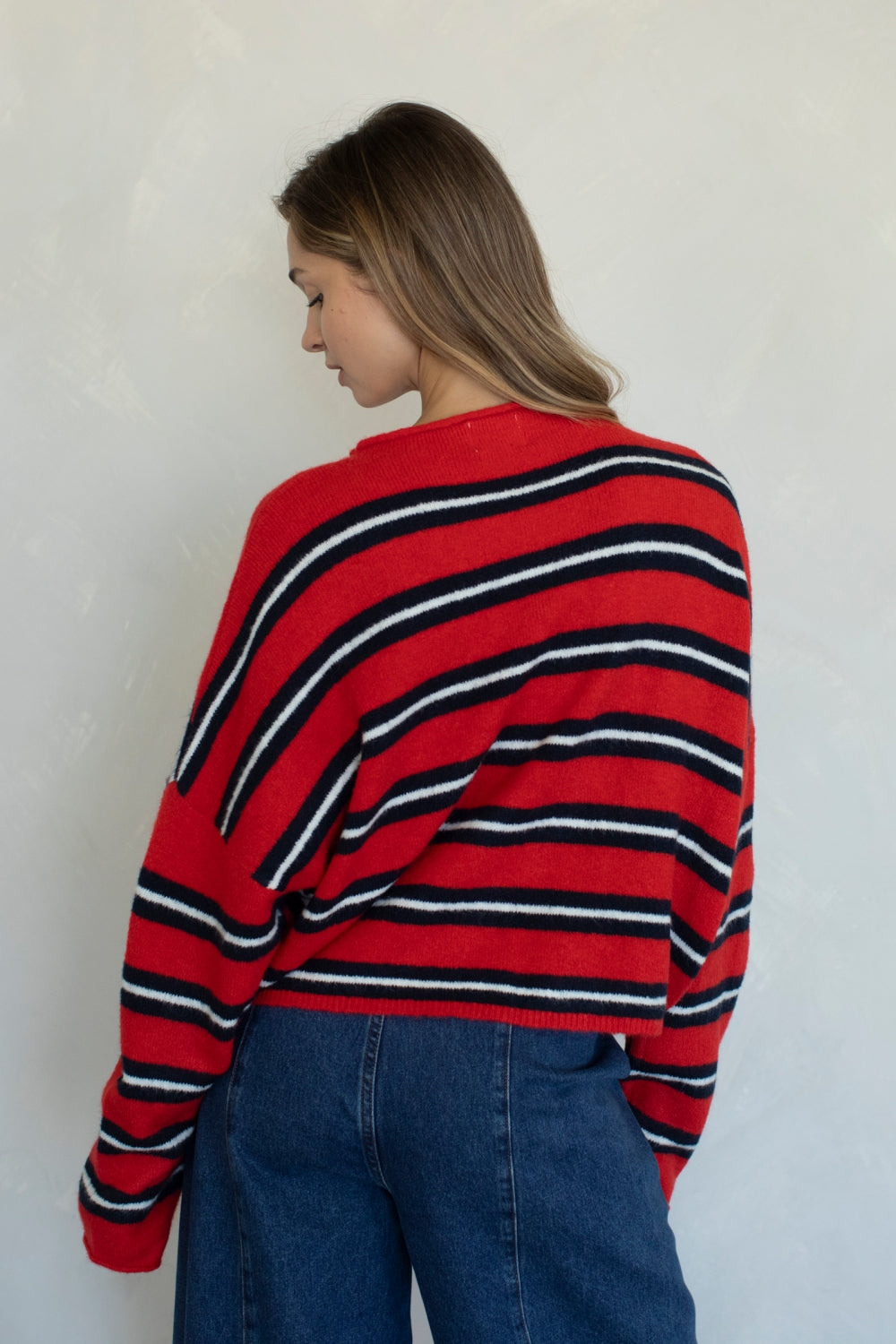 PIPER STRIPED VARSITY CARDI