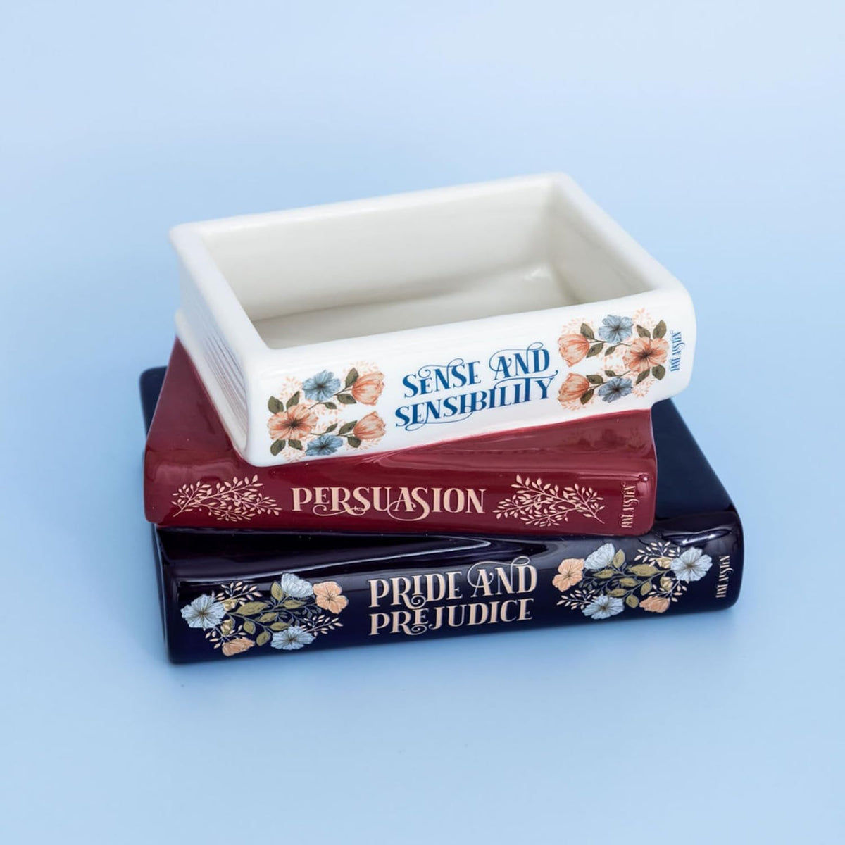 PLANTER STACKED BOOKS JANE AUSTEN