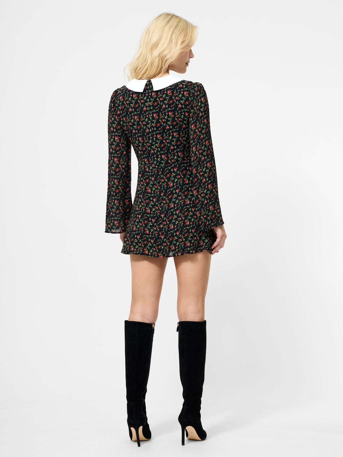 YASMIN CREPE COLLARED MINI DRESS