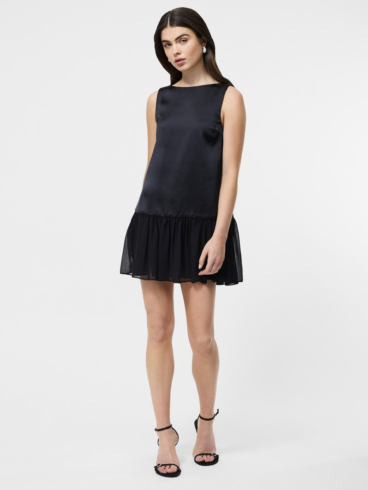 MARINA SILKY PLEATED MINI DRESS