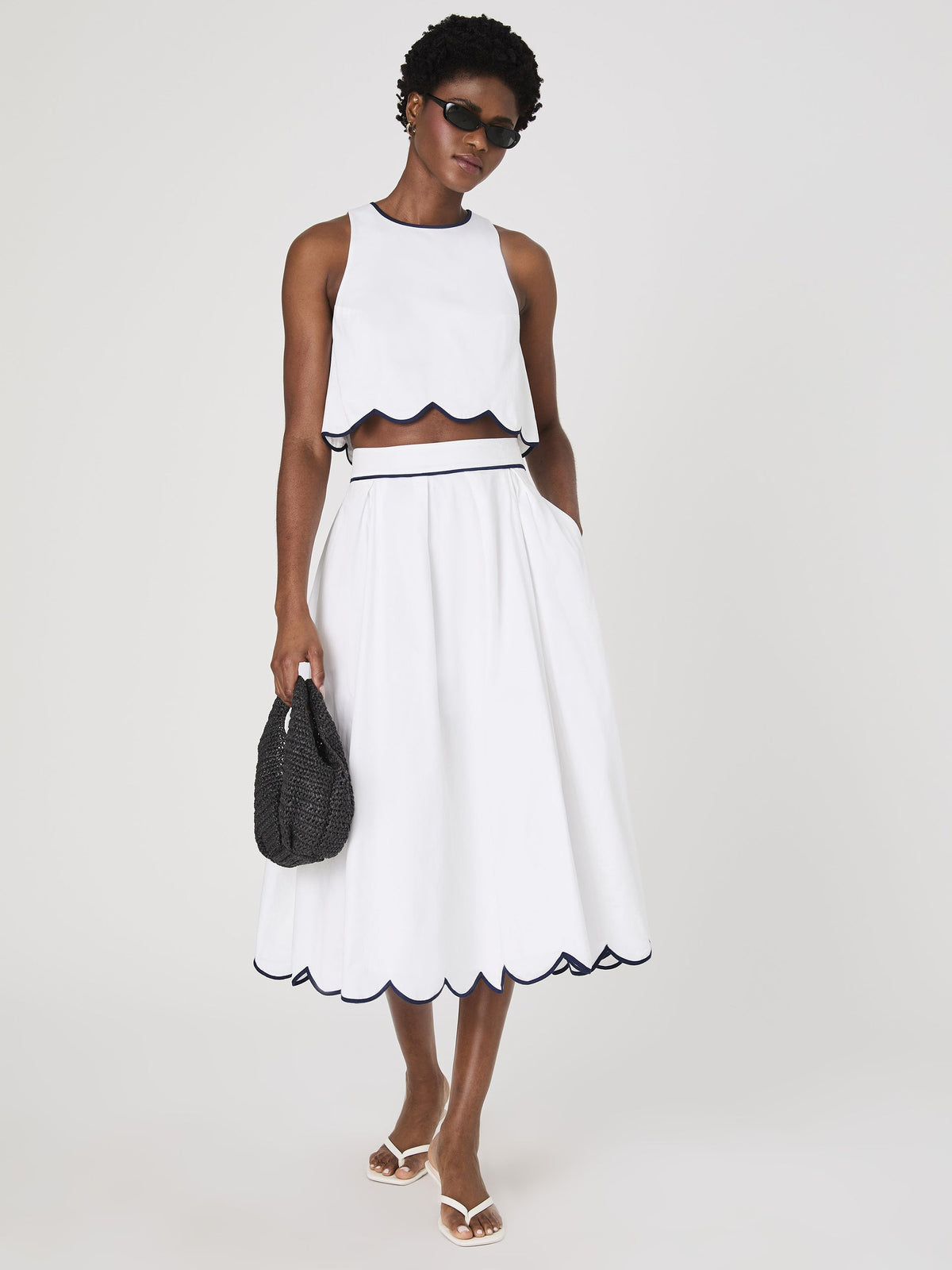 ALEXIS COTTON SCALLOP SKIRT